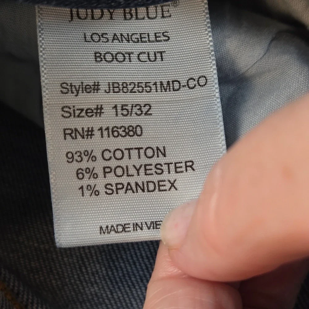 Judy Blue High Waist Button Fly Bootcut Jeans Medium Wash Size 15/32